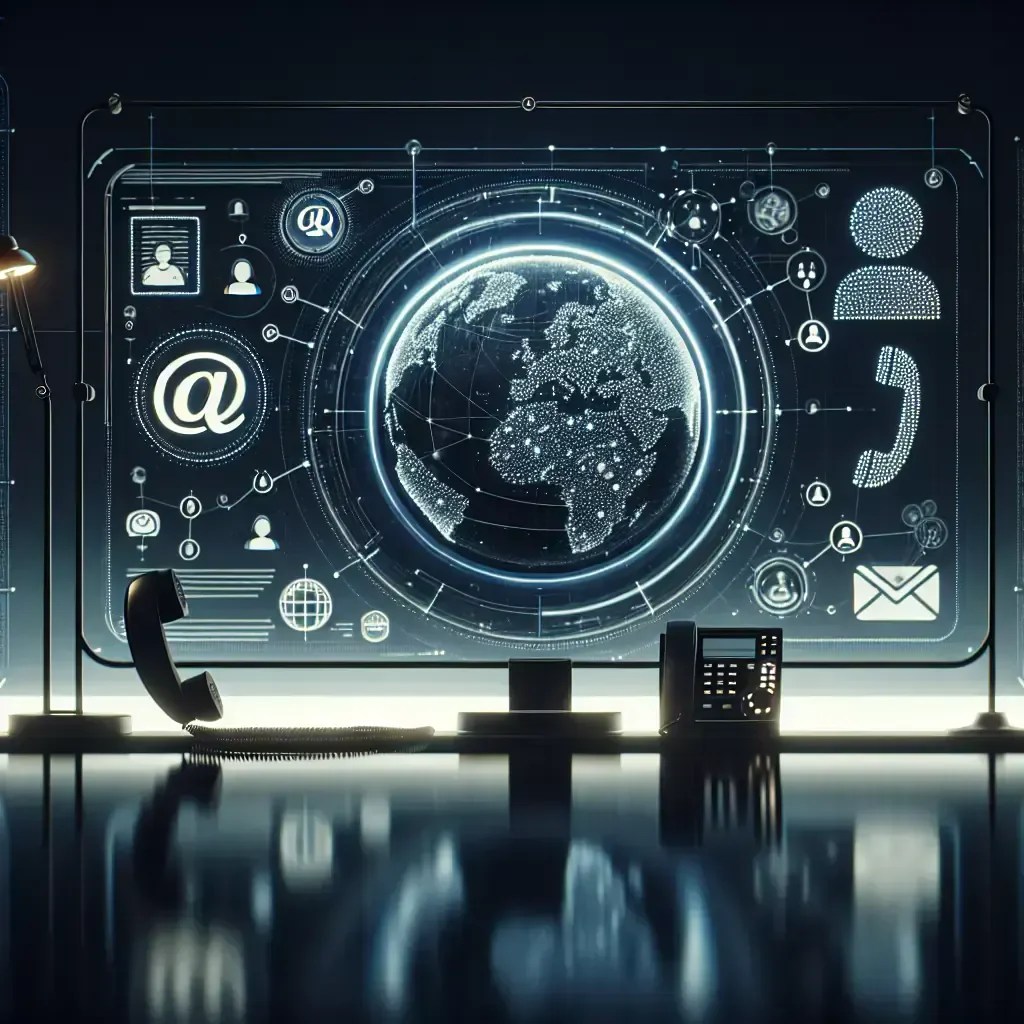 Minimal contact and support illustration for a global IT company